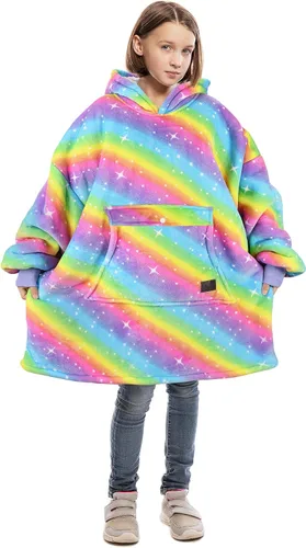 Vista 26 de Catalonia Sudadera tipo manta con capucha para niños, sudadera de sherpa extragrande para adolescentes jóvenes, idea de regalo Dual-Layer Design