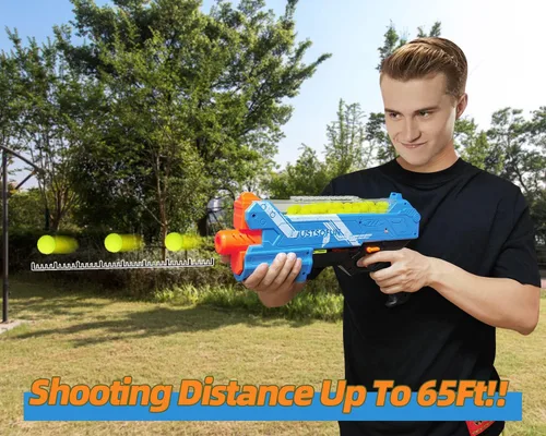 Vista 5 de Pistola Blaster con gafas protectoras y 300 rondas de hasta 110 FPS compatible con dardos Nerf Hyper Rounds, fácil de recargar, soporta hasta 50