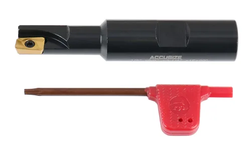 Vista 3 de Accusize Industrial Tools Molino de extremo indexable de hombro cuadrado de 90 grados de 1/2 '' con insertos de carburo Apkt11T3, 0056-0913