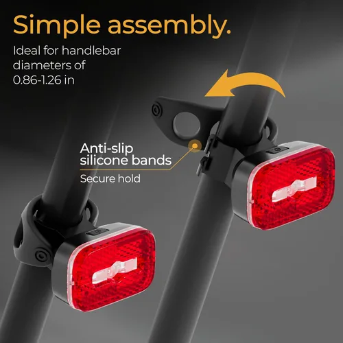 Vista 6 de LICHTMEISTER® Bike Tail Light with Reflector and Intelligent Brake Light Function – Rear Bike Light LED – Bicycle Tail Light