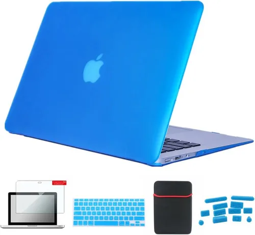 Vista 42 de Pack 5 en 1 de carcasa para MacBook Air, de Se7enline, de plástico duro, tacto suave, con protector de teclado de silicón, protector de pantalla