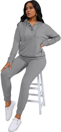 Vista 3 de Nimsruc Trajes de dos piezas para mujer, trajes de jogging, trajes casuales para correr