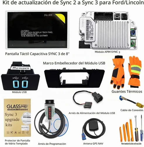 Vista 5 de Kit de actualización SYNC 3 2021, se adapta a Ford Explorer 2014, SYNC 2 a SYNC 3.4 MyFord Touch (MFT), incluye pantalla de 8 pulgadas, módulo APIM