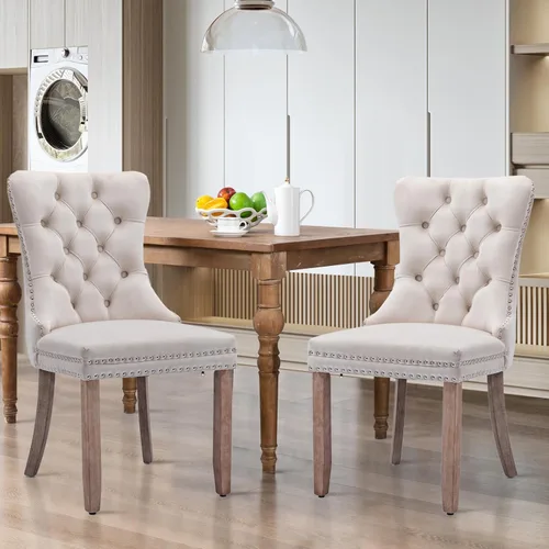 Vista 8 de SoarFlash Juego de mesa de cocina y sillas para 4, juego de mesa de comedor de 47 pulgadas para 4 personas con sillas tapizadas de terciopelo, juego
