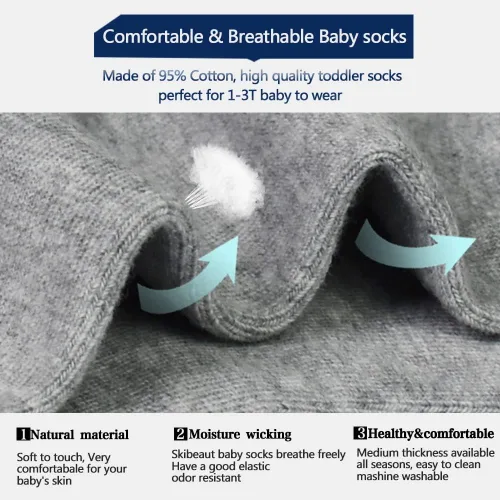 Vista 5 de Calcetines antideslizantes para niños calcetines de corte medio para niños pequeños y niñas 0-7 años 12 pares de calcetines antideslizantes