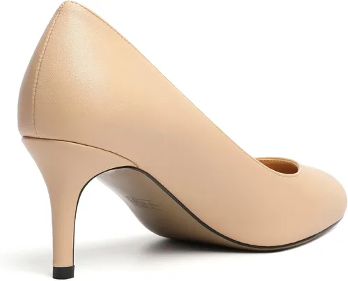 Vista 4 de ROSERWISH Zapatos de vestir con punta redonda para mujer, sexy, elegante, tacón de aguja medio, para fiesta de boda, 2.5 pulgadas