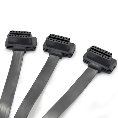 Vista 6 de Cable divisor OBDii OBD2 de 3 vías de 19.7 in, perfil ultra bajo, 16 pines, OBD, macho a hembra, cable de extensión de diagnóstico de coche