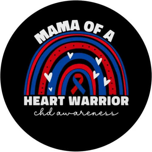 Vista 3 de Mama of a Warrior CHD Congenital Heart Defects Awareness Mama PopSockets intercambiables PopGrip