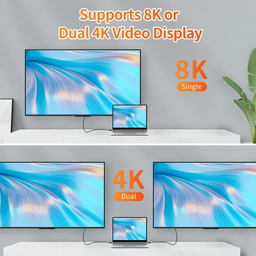 Vista 5 de APEXSUN Cable de extensión USB C (1.6 pies), cable coaxial corto USB-C macho a hembra compatible con Thunderbolt 4/3, USB4, PD240W, video 8K/4K