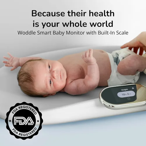 Vista 2 de Woddle Cojín inteligente multifuncional para cambio de bebé con báscula de grado médico para monitoreo crítico de peso + aplicación de IA, máquina