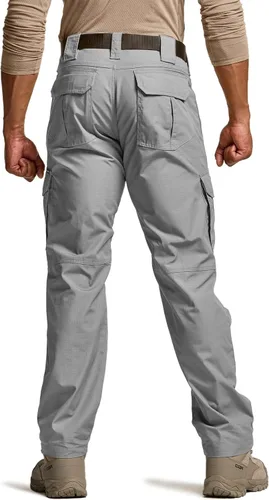 Vista 2 de CQR Pantalones tácticos para hombre, resistentes al agua, pantalones cargo Ripstop, ligeros EDC trabajo, senderismo, ropa para exteriores