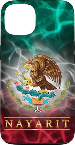 Vista 7 de Funda para iPhone 16 Nayarit con la bandera de México, funda orgullosa de las raíces mexicanas
