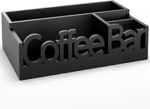 Vista 10 de Organizador de Barra de Café para Encimera - Estación Organizadora de Café de Madera, Organizador de Estación de Café para el Hogar & la Oficina
