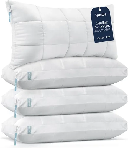 Vista 14 de Nuzzle - Almohada de enfriamiento ajustable para dormir de lado, almohada de cama de tamaño estándar de lujo colección hotel - Mejor almohada