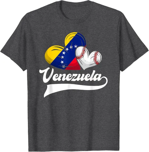 Vista 27 de Camiseta de béisbol venezolana con diseño de corazón y bandera de Venezuela, Negro