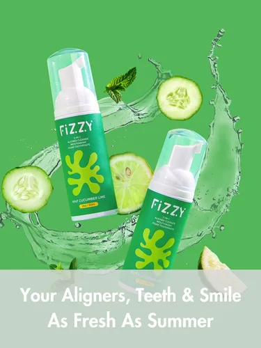 Vista 5 de Limpiador de espuma 3 en 1, retenedor, alineador y dentadura postiza, pepino de menta Mouthwash & foam toothpaste. Alcohol-free, SLS-free