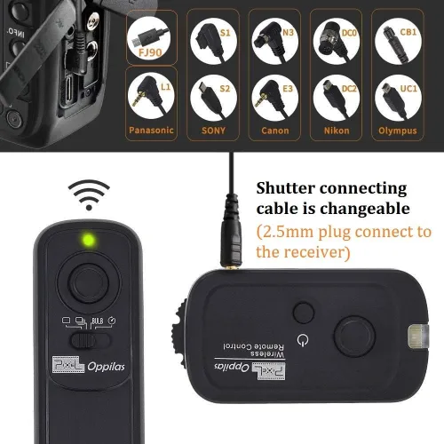 Vista 5 de Pixel Cámara Disparador Remoto Inalámbrico RW-DC0 para Nikon Z8 Z9 D3 D4 D5 D6 D800 D850 D800E D810A D810 D700 D500 D300 D300s D200 F100 F90 F90X F6