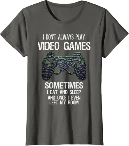 Vista 10 de Funny Gamer Video Games - Camiseta para niños y adolescentes, ajuste clásico, color negro, mezcla de algodón, Negro