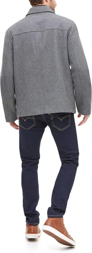 Vista 4 de Dockers Chaqueta de mezcla de lana para hombre con babero acolchado