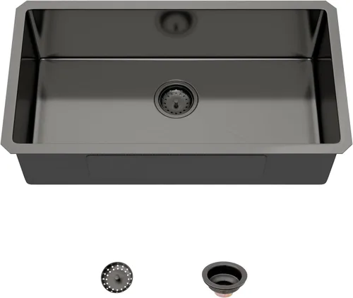 Vista 30 de Mocoloo Fregadero de barra bajo encimera de 13 pulgadas color negro plomizo – Fregadero de cocina pequeño de acero inoxidable T304 de 13 x 15
