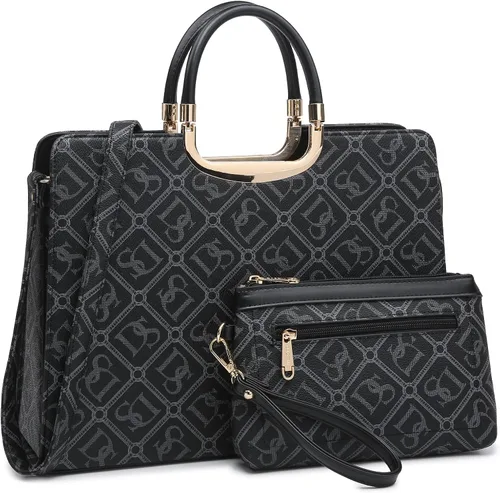 Vista 26 de Bolso de mano para mujer con asa superior, bolso de hombro, bolso tipo tote, cartera con billetera a juego 2-azul cocodrilo