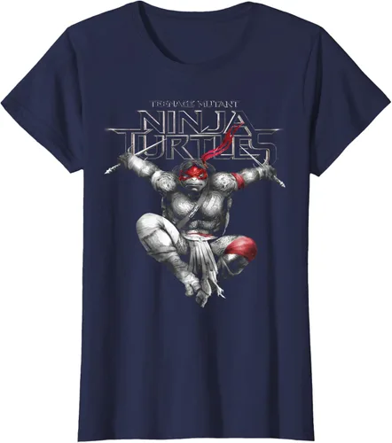 Vista 7 de Teenage Mutant Ninja Turtles Raphael Action Jump Camiseta Negro