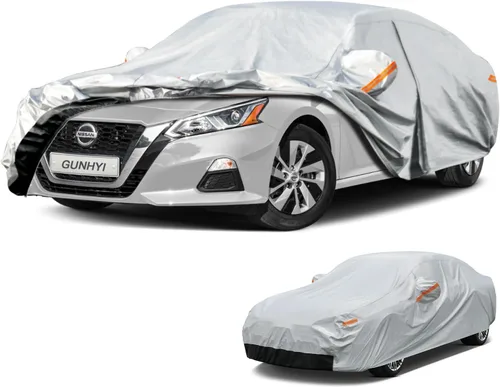 Vista 29 de GUNHYI - Funda de automóvil de 6 capas para Tesla Model 3 (2017-2025), impermeable para todo tipo de clima, protección UV contra la nieve, el sol
