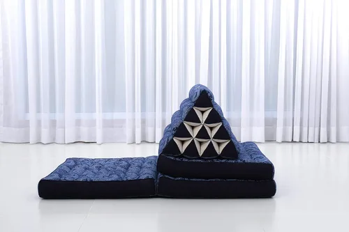 Vista 8 de Leewadee Colchón de suelo con cojín triangular, silla de piso con soporte para el respaldo, silla reclinable de lectura y cama para dormir, cojín