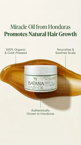 Vista 2 de Aceite para el cabello Batana 100% orgánico Nutre el cuero cabelludo acondicionador profundo prensado en frío y orgánico cultivado en Honduras