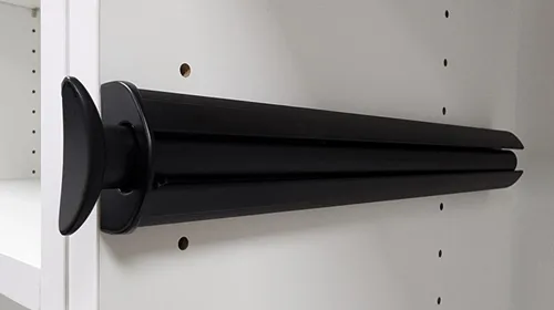 Vista 3 de TAG Hardware - Barra de valet de 11 3/4 pulgadas de largo para armario (negro)
