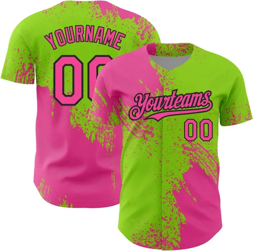 Vista 19 de Camiseta de béisbol personalizada con patrón de cepillo de béisbol, camisas de béisbol personalizadas, uniforme deportivo, número de nombre cosido