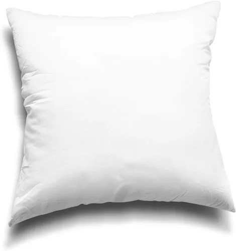 Vista 4 de EDOW - Relleno de almohada ligera y suave de poliéster como alternativa al plumón - Almohada decorativa lavable a máquina. (Blanco, 14x14 pulgadas)