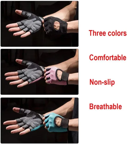 Vista 3 de Workout Gloves Breathable Non-Slip Silica Gel Grip Exercise Gloves for Men Women Weightlifting Yoga Dumbbell Bodybuilding