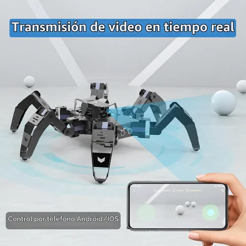 Vista 3 de Kit de robot Hexapod para ESP32, robot araña STEM para caminar, soporta programación Arduino C, App RC, transmisión de video, kit de marco