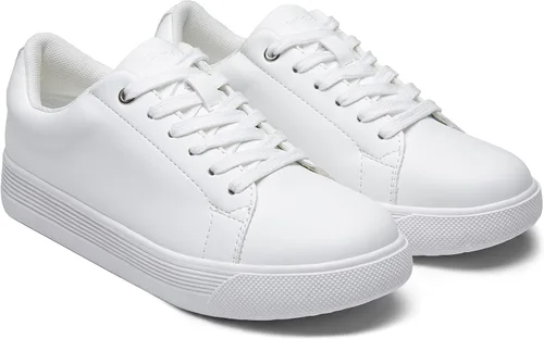 Vista 4 de Vepose Zapatos deportivos de moda para mujer, 8012, cómodos, de espuma viscoelástica, con cordones, bonitos zapatos blancos