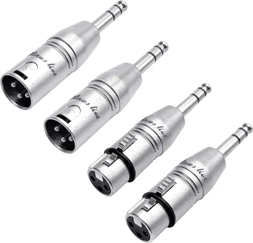 Vista 6 de SINUS LIVE 4 paquetes de 24 quilates de oro real XLR hembra macho a adaptador TRS de 1/4 pulgadas, XLR equilibrado a cuarto de pulgada