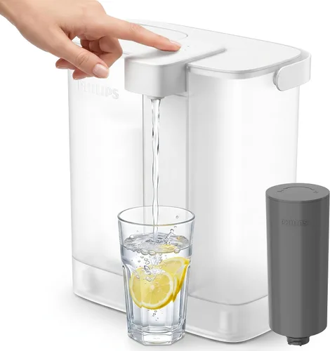 Vista 12 de Jarra de agua con filtro Philips +3 cartuchos de recambio Micro X-Clean, flujo rápido, color blanco, 2,6 litros, temporizador electrónico