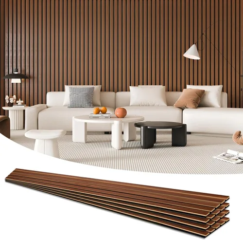Vista 20 de Art3d Paquete de 2 paneles acústicos de listones de madera de 104" x 15.75" para pared y techo, paneles modernos estriados de absorción de sonido