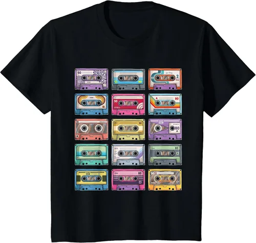 Vista 42 de Vintage Cassette Tapes Collection 80's 90's Music Mixtape T-Shirt Asphalt Grey