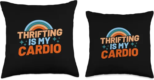 Vista 3 de Thrift Store Fan Gift Idea Cardio Treasure Thrifting Lover - Almohada de 16 x 16 pulgadas, multicolor