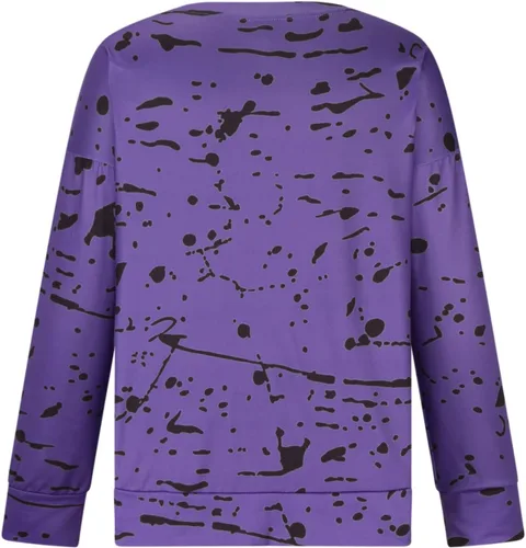 Vista 3 de Camisas de manga larga para mujer 2023 Casul cuello redondo, sudaderas ligeras con estampado a la moda, sueltas, tops de moda