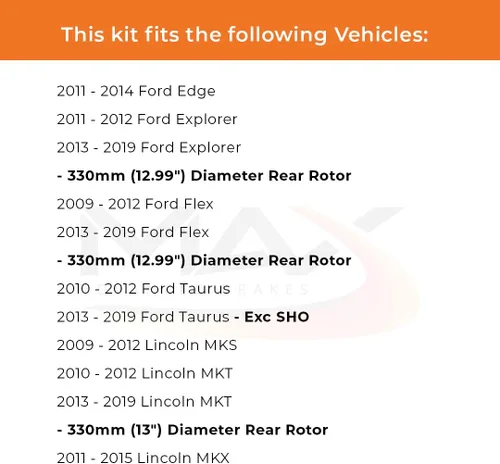 Vista 2 de Max Advanced Brakes Kit de freno trasero para Ford Edge