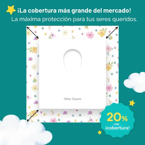 Vista 3 de Eli with Love - Juego de 20 fundas desechables extragrandes para asiento de inodoro (floral) para niños pequeños para una cobertura completa