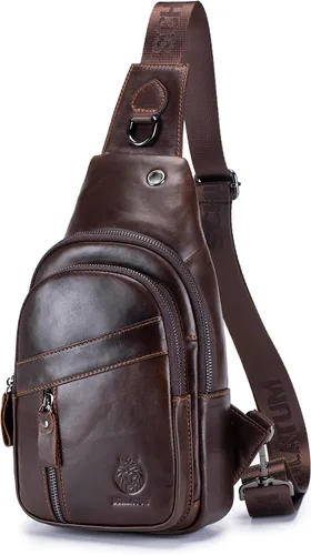 Vista 202 de LUKZIJAES Bolso bandolera de cuero genuino para hombre
