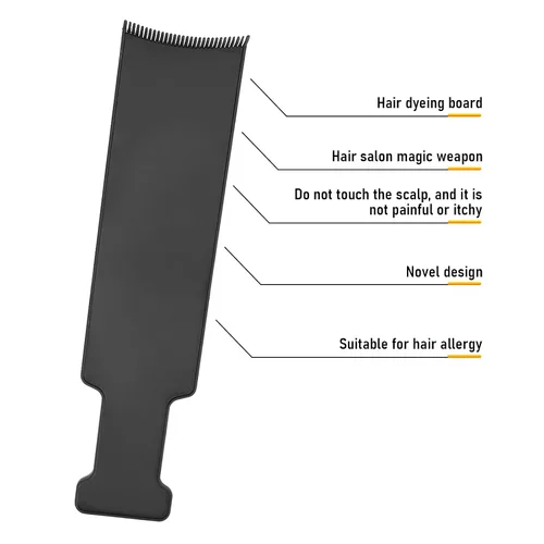 Vista 3 de Plplaaoo Tabla de balayage con dientes, 2 piezas de tablero de reflejos para teñir y colorear, tablero de aluminio negro para teñir el cabello