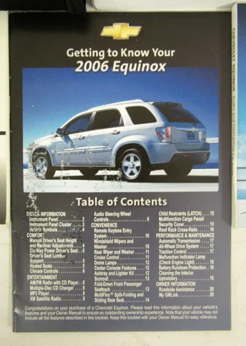 Vista 5 de 2006 Chevy Chevrolet Equinox Owners Manual