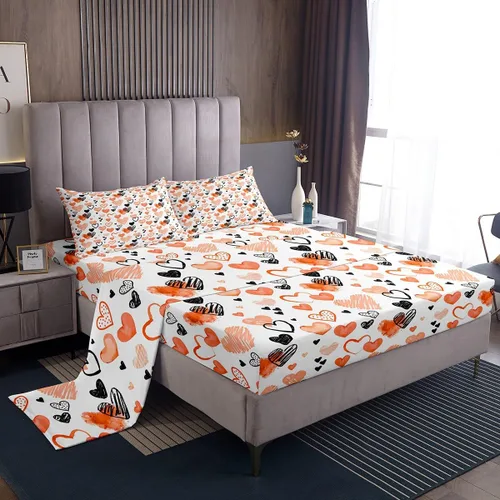 Vista 23 de Juego de sábanas femeninas de flores de rosas rojas, tamaño individual, juego de ropa de cama para el día de San Valentín, decoración de habitación