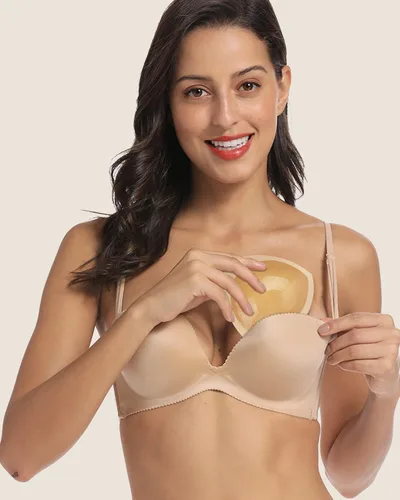 Vista 7 de Niidor Insertos de sujetador de silicona almohadillas de inserción de levantamiento de senos reutilizables impermeables para brasier realzadores