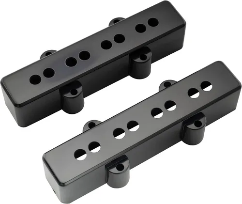 Vista 4 de Musiclily Pro Plastic F63/R65mm Jazz Bass - Juego de 2 cubiertas para pastillas Fender J Bass, color negro