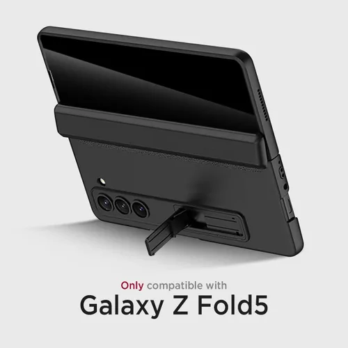 Vista 2 de Miimall Funda para Samsung Galaxy Z Fold 5 con protector de pantalla de privacidad, soporte ajustable integrado y protección magnética de bisagra